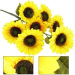 Casa si Gradina - Gradinarit si plante - Plante si ghivece - Ghivece si suporturi - Buchet de flori artificiale din poliester, 2 fire de floarea soarelui, 57cm - Infinity.ro