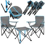 Casa si Gradina - Gradina si terasa - Mobilier exterior - Seturi mobila gradina - Set masa pliabila cu 2 scaune, structura metalica, husa transport, 47x47x45 cm, gri - Infinity.ro