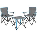 Casa si Gradina - Gradina si terasa - Mobilier exterior - Seturi mobila gradina - Set masa pliabila cu 2 scaune, structura metalica, husa transport, 47x47x45 cm, gri - Infinity.ro