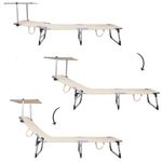 Casa si Gradina - Gradina si terasa - Balansoare si hamace - Balansoare - Sezlong pliabil cu parasolar, 188x57x38cm, sarcina 120kg, crem - Infinity.ro