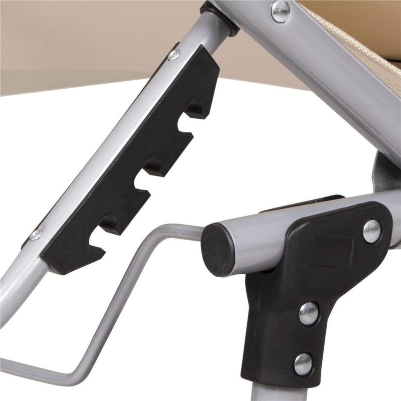 Casa si Gradina - Gradina si terasa - Balansoare si hamace - Balansoare - Sezlong pliabil cu parasolar, 188x57x38cm, sarcina 120kg, crem - Infinity.ro