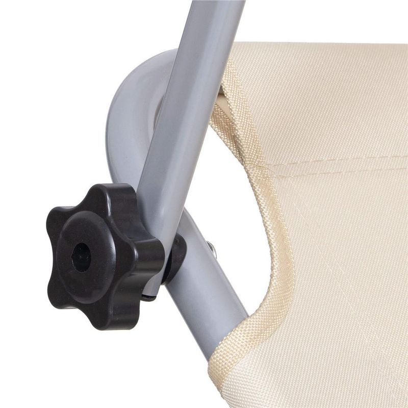 Casa si Gradina - Gradina si terasa - Balansoare si hamace - Balansoare - Sezlong pliabil cu parasolar, 188x57x38cm, sarcina 120kg, crem - Infinity.ro