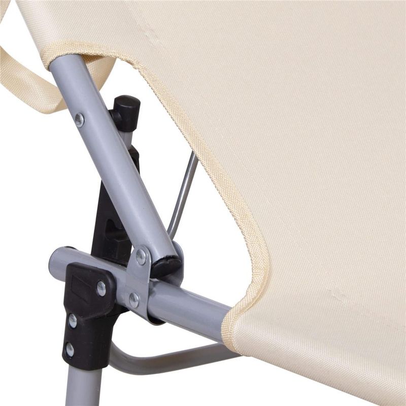 Casa si Gradina - Gradina si terasa - Balansoare si hamace - Balansoare - Sezlong pliabil cu parasolar, 188x57x38cm, sarcina 120kg, crem - Infinity.ro