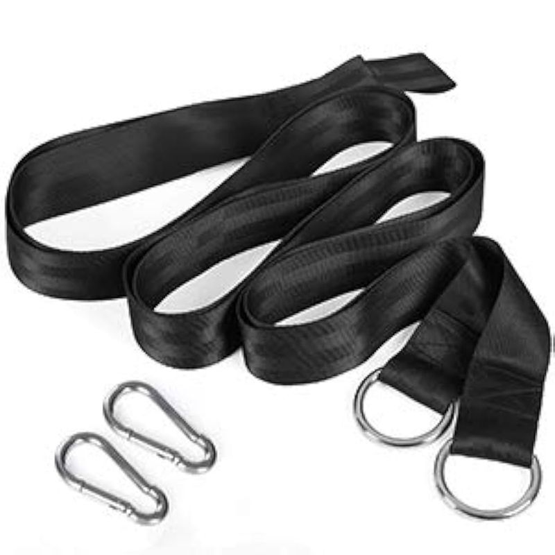 Casa si Gradina - Gradina si terasa - Balansoare si hamace - Balansoare - SONGMICS Hamac dublu, accesorii de prindere cu chingi si carabiniere, 210x150 cm, 300 kg, albastru - Infinity.ro