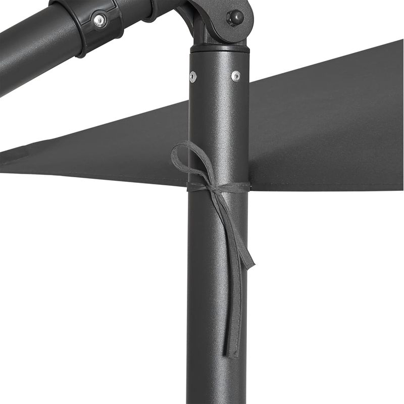 Casa si Gradina - Gradinarit si plante - Sere si solarii - Umbrela de gradina cu brat lateral banana, 300cm, cu iluminare LED solara, gri - Infinity.ro