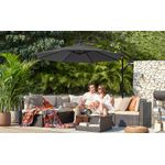 Casa si Gradina - Gradinarit si plante - Sere si solarii - Umbrela de gradina cu brat lateral banana, 300cm, cu iluminare LED solara, gri - Infinity.ro