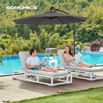 Casa si Gradina - Gradinarit si plante - Sere si solarii - Umbrela de gradina cu brat lateral banana, 300cm, cu iluminare LED solara, gri - Infinity.ro