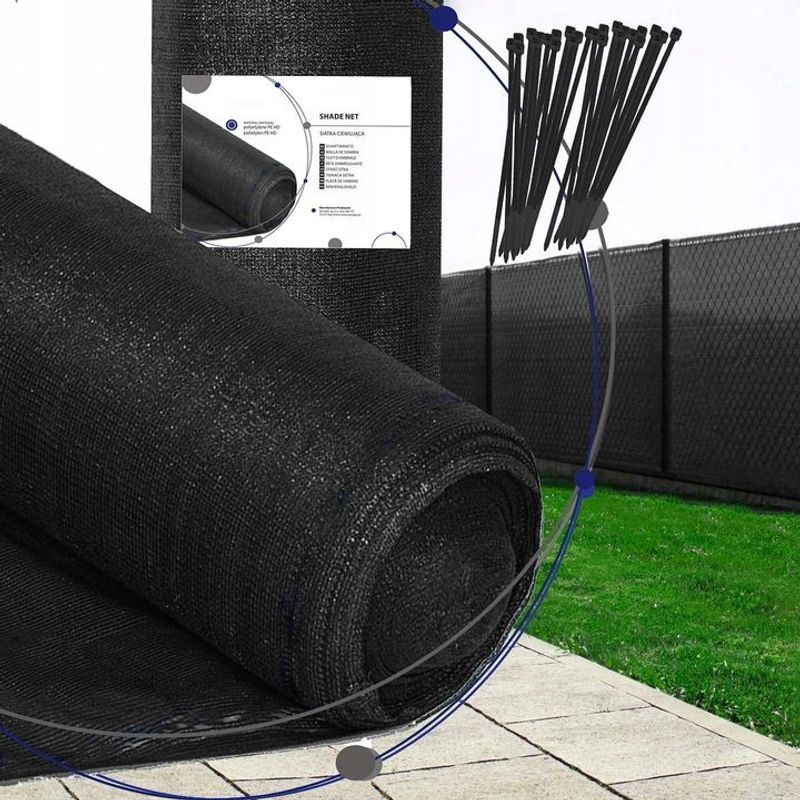 Casa si Gradina - Gradinarit si plante - Sere si solarii - Plasa umbrire si intimitate pentru gard, 1.5m latime, 50m lungime, 140g densitate, gri - Infinity.ro