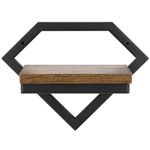 Casa si Gradina - Gradinarit si plante - Plante si ghivece - Ghivece si suporturi - Suport de perete pentru flori, metal si MDF, 25,5x19 cm, negru/maro - Infinity.ro
