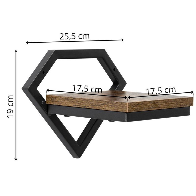 Casa si Gradina - Gradinarit si plante - Plante si ghivece - Ghivece si suporturi - Suport de perete pentru flori, metal si MDF, 25,5x19 cm, negru/maro - Infinity.ro