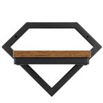 Casa si Gradina - Gradinarit si plante - Plante si ghivece - Ghivece si suporturi - Suport de perete pentru flori, metal si MDF, 25,5x19 cm, negru/maro - Infinity.ro