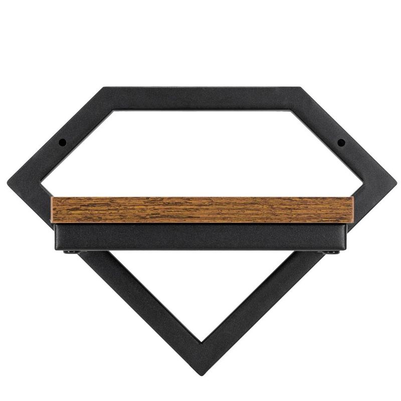 Casa si Gradina - Gradinarit si plante - Plante si ghivece - Ghivece si suporturi - Suport de perete pentru flori, metal si MDF, 25,5x19 cm, negru/maro - Infinity.ro