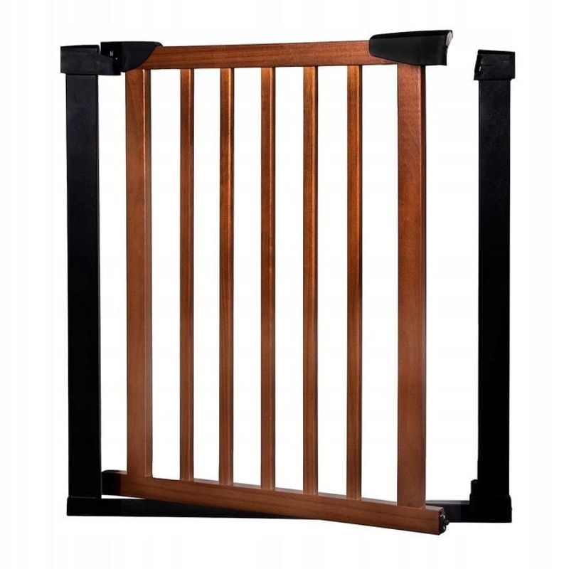 Casa si Gradina - Mobilier - Mobilier copii - Sisteme de siguranta - Poarta de siguranta Safety Gate pentru scari, ajustabila 90-96 cm, din otel si lemn, negru maro - Infinity.ro