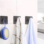 Casa si Gradina - Sanitare - Suporturi si accesorii baie - Accesorii baie - Set 4 agatatori tip cuier pentru baie, sistem fixare inclus, aluminiu, negru - Infinity.ro