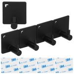 Casa si Gradina - Sanitare - Suporturi si accesorii baie - Accesorii baie - Set 4 agatatori tip cuier pentru baie, sistem fixare inclus, aluminiu, negru - Infinity.ro