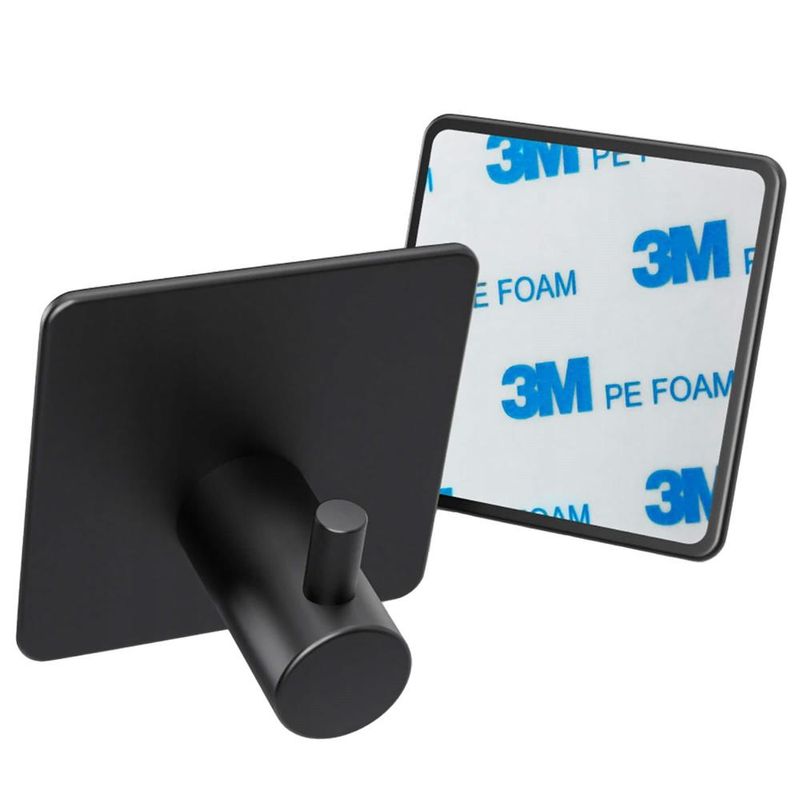 Casa si Gradina - Sanitare - Suporturi si accesorii baie - Accesorii baie - Set 4 agatatori tip cuier pentru baie, sistem fixare inclus, aluminiu, negru - Infinity.ro