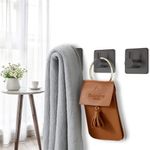 Casa si Gradina - Sanitare - Suporturi si accesorii baie - Accesorii baie - Set 4 agatatori tip cuier pentru baie, sistem fixare inclus, aluminiu, negru - Infinity.ro