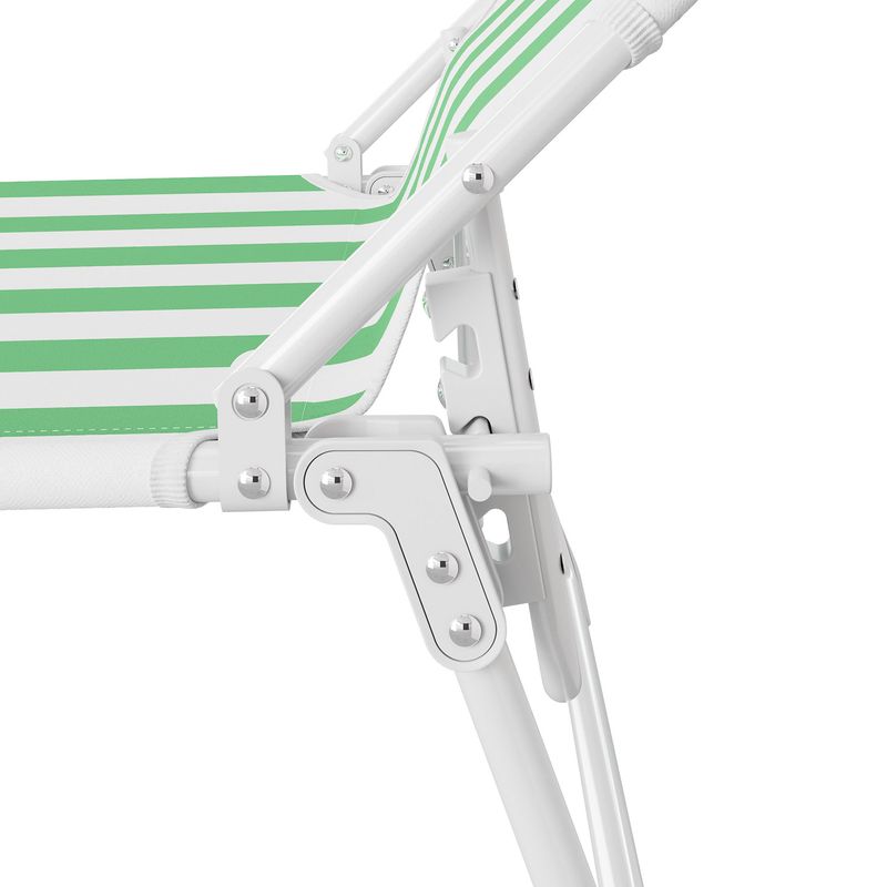 Casa si Gradina - Gradina si terasa - Balansoare si hamace - Balansoare - Sezlong pliant Sersimo, 186 x 56 cm, pentru plaja sau gradina, alb verde, capacitate 110kg - Infinity.ro