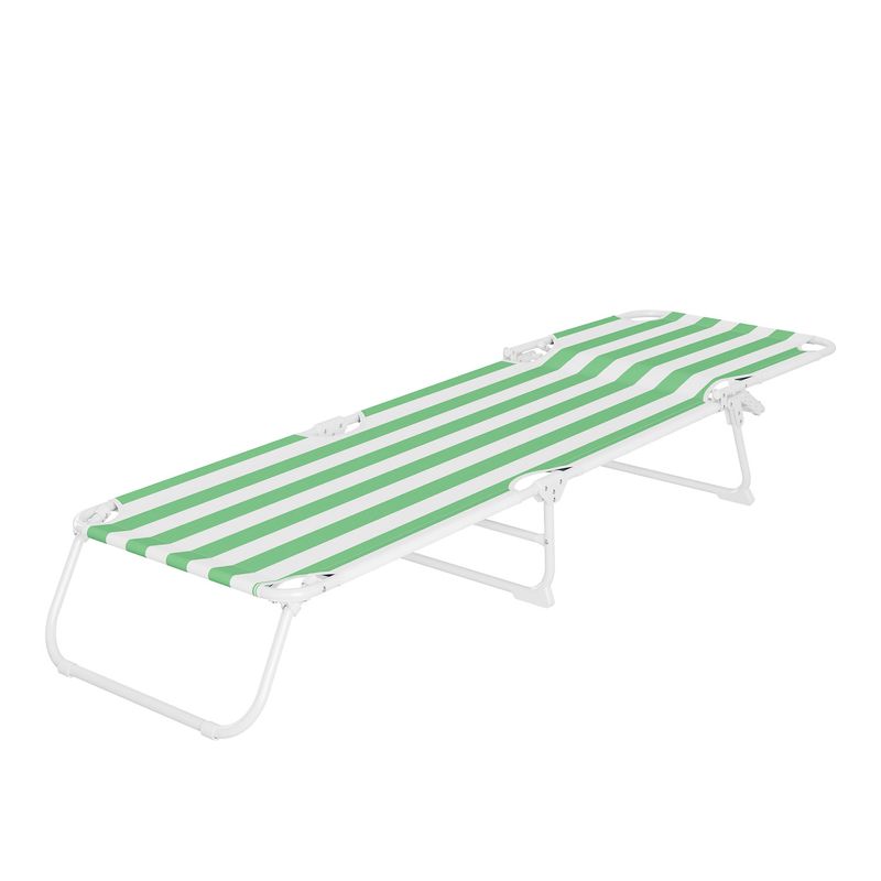 Casa si Gradina - Gradina si terasa - Balansoare si hamace - Balansoare - Sezlong pliant Sersimo, 186 x 56 cm, pentru plaja sau gradina, alb verde, capacitate 110kg - Infinity.ro