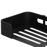 Casa si Gradina - Sanitare - Suporturi si accesorii baie - Accesorii baie - Raft de baie cu 2 agatatori, 2 sisteme instalare pe perete, aluminiu, 32x12x4cm, negru - Infinity.ro