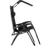 Casa si Gradina - Gradina si terasa - Balansoare si hamace - Balansoare - Sezlong pliabil SERSIMO GC3, Relax Zero Gravity cu parasolar, 175cm, negru - Infinity.ro