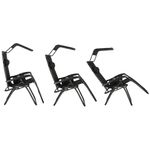 Casa si Gradina - Gradina si terasa - Balansoare si hamace - Balansoare - Sezlong pliabil SERSIMO GC3, Relax Zero Gravity cu parasolar, 175cm, negru - Infinity.ro