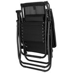 Casa si Gradina - Gradina si terasa - Balansoare si hamace - Balansoare - Sezlong pliabil SERSIMO GC3, Relax Zero Gravity cu parasolar, 175cm, negru - Infinity.ro