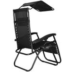 Casa si Gradina - Gradina si terasa - Balansoare si hamace - Balansoare - Sezlong pliabil SERSIMO GC3, Relax Zero Gravity cu parasolar, 175cm, negru - Infinity.ro