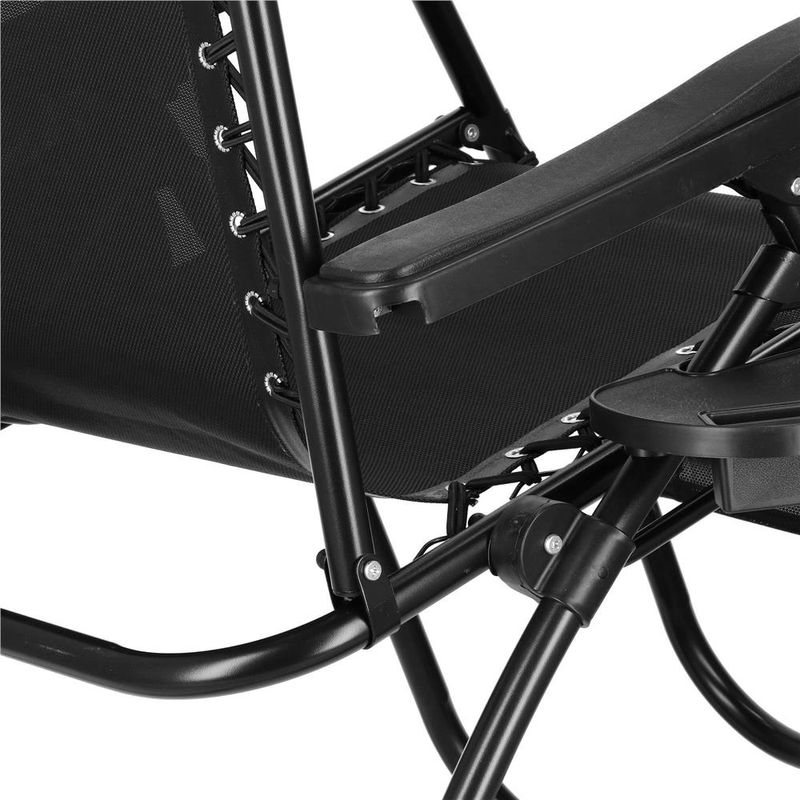 Casa si Gradina - Gradina si terasa - Balansoare si hamace - Balansoare - Sezlong pliabil SERSIMO GC3, Relax Zero Gravity cu parasolar, 175cm, negru - Infinity.ro