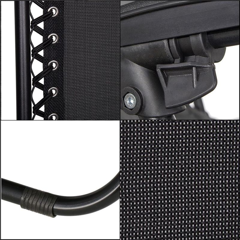 Casa si Gradina - Gradina si terasa - Balansoare si hamace - Balansoare - Sezlong pliabil SERSIMO GC3, Relax Zero Gravity cu parasolar, 175cm, negru - Infinity.ro