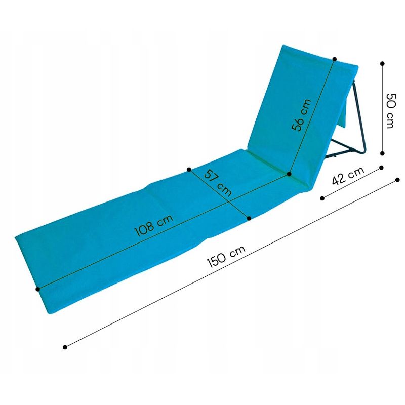 Casa si Gradina - Gradina si terasa - Balansoare si hamace - Balansoare - Sezlong de plaja pliabil, spatar cu cadru metalic, reglabil, 150x47x48 cm, albastru - Infinity.ro
