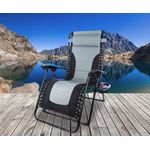 Casa si Gradina - Gradina si terasa - Balansoare si hamace - Balansoare - Sezlong scaun pliant plaja sau gradina, Siesta, gravitatie zero, cu tetiera, 175x75x110 cm, negri gri - Infinity.ro