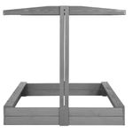 Petshop - Accesorii petshop - Jucarii animale - Jucarii educative - Lada nisip din lemn cu acoperis reglabil si capac, pliabila, 120x120x120 cm, gri - Infinity.ro