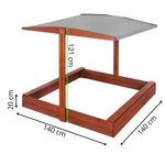 Petshop - Accesorii petshop - Jucarii animale - Jucarii educative - Lada nisip din lemn cu acoperis reglabil, 140x140x121 cm, maro - Infinity.ro