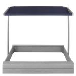 Petshop - Accesorii petshop - Jucarii animale - Jucarii educative - Lada nisip din lemn cu acoperis reglabil si capac, pliabila, 120x120x120 cm, gri - Infinity.ro