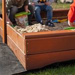 Petshop - Accesorii petshop - Jucarii animale - Jucarii educative - Lada nisip din lemn cu acoperis reglabil, 140x140x121 cm, maro - Infinity.ro