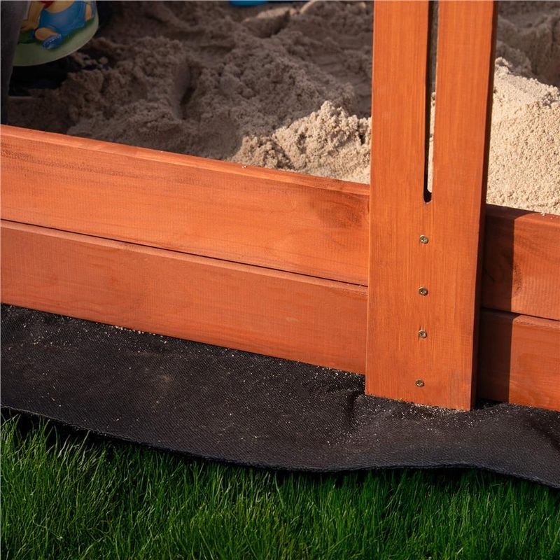 Petshop - Accesorii petshop - Jucarii animale - Jucarii educative - Lada nisip din lemn cu acoperis reglabil, 140x140x121 cm, maro - Infinity.ro