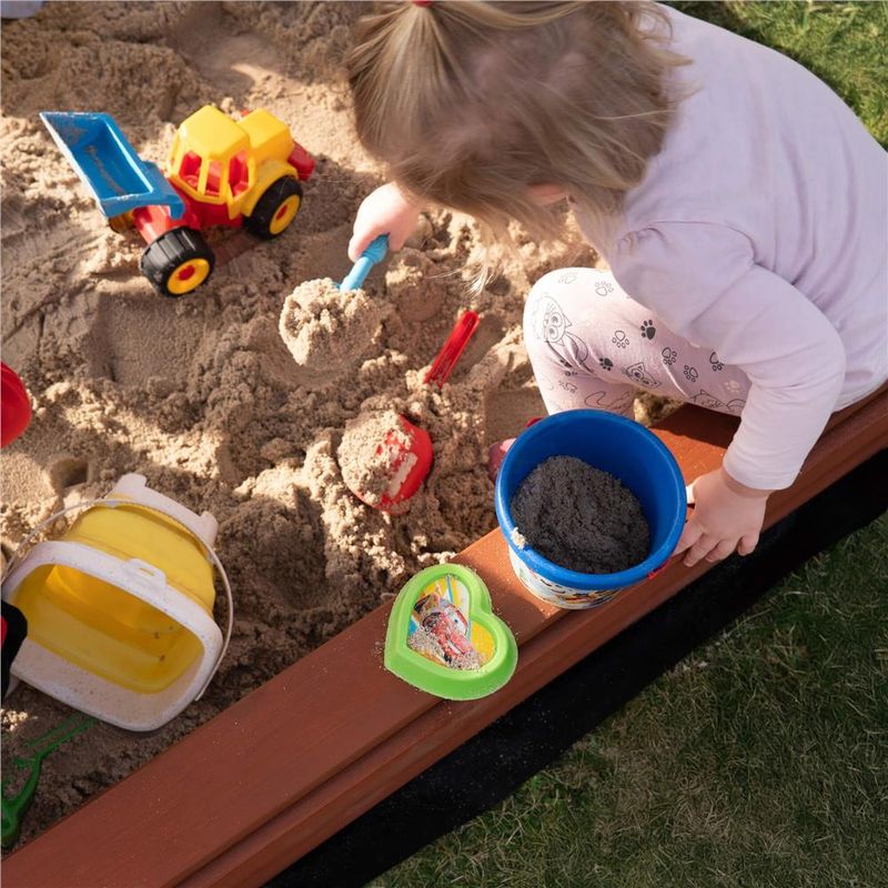 Petshop - Accesorii petshop - Jucarii animale - Jucarii educative - Lada nisip din lemn cu acoperis reglabil, 140x140x121 cm, maro - Infinity.ro