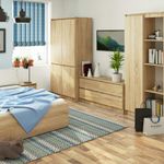 Casa si Gradina - Mobilier - Mobilier baie - Corpuri baie - Dulap cu 4 usi, rafturi si bara pentru umerase, PAL laminat, 90x51x180 cm, stejar sonoma - Infinity.ro