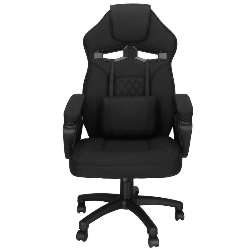 Casa si Gradina - Mobilier - Scaune si fotolii - Scaune - Scaun de birou ergonomic cu reglaj pe inaltime, functie de balans si perna lombara, 59x52x125 cm, negru - Infinity.ro