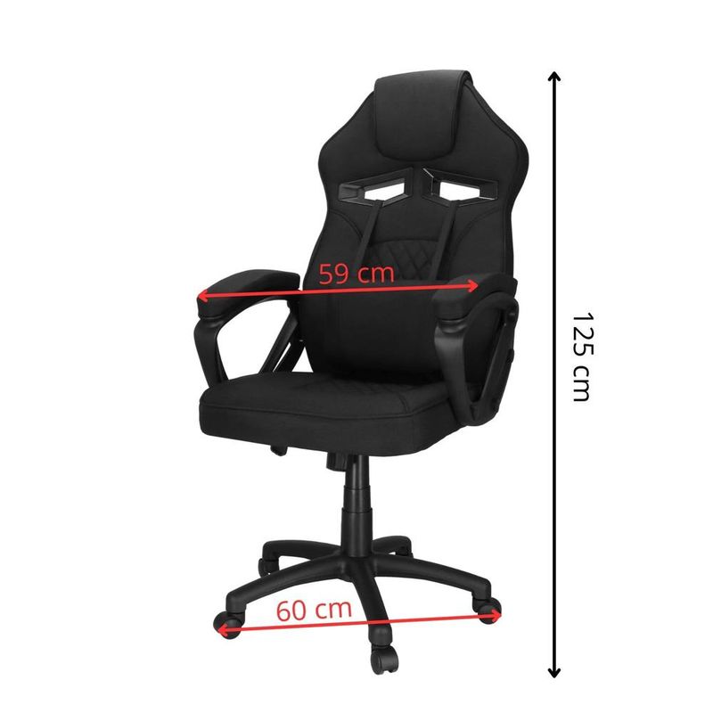 Casa si Gradina - Mobilier - Scaune si fotolii - Scaune - Scaun de birou ergonomic cu reglaj pe inaltime, functie de balans si perna lombara, 59x52x125 cm, negru - Infinity.ro