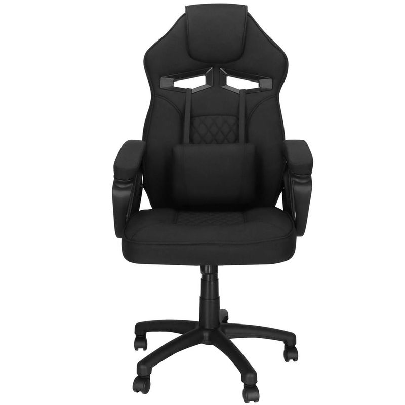 Casa si Gradina - Mobilier - Scaune si fotolii - Scaune - Scaun de birou ergonomic cu reglaj pe inaltime, functie de balans si perna lombara, 59x52x125 cm, negru - Infinity.ro