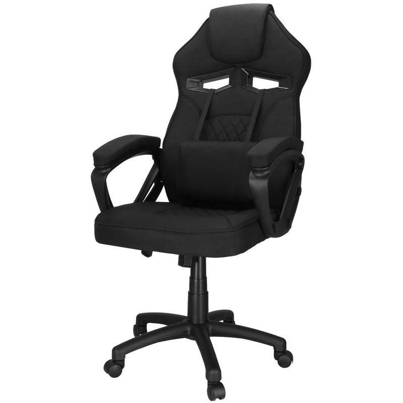 Casa si Gradina - Mobilier - Scaune si fotolii - Scaune - Scaun de birou ergonomic cu reglaj pe inaltime, functie de balans si perna lombara, 59x52x125 cm, negru - Infinity.ro