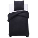 Casa si Gradina - Textile si covoare - Lenjerii de pat - Seturi de lenjerie - Husa de plapuma cu perna 155 x 220 cm Satin de bumbac si dungi - Infinity.ro