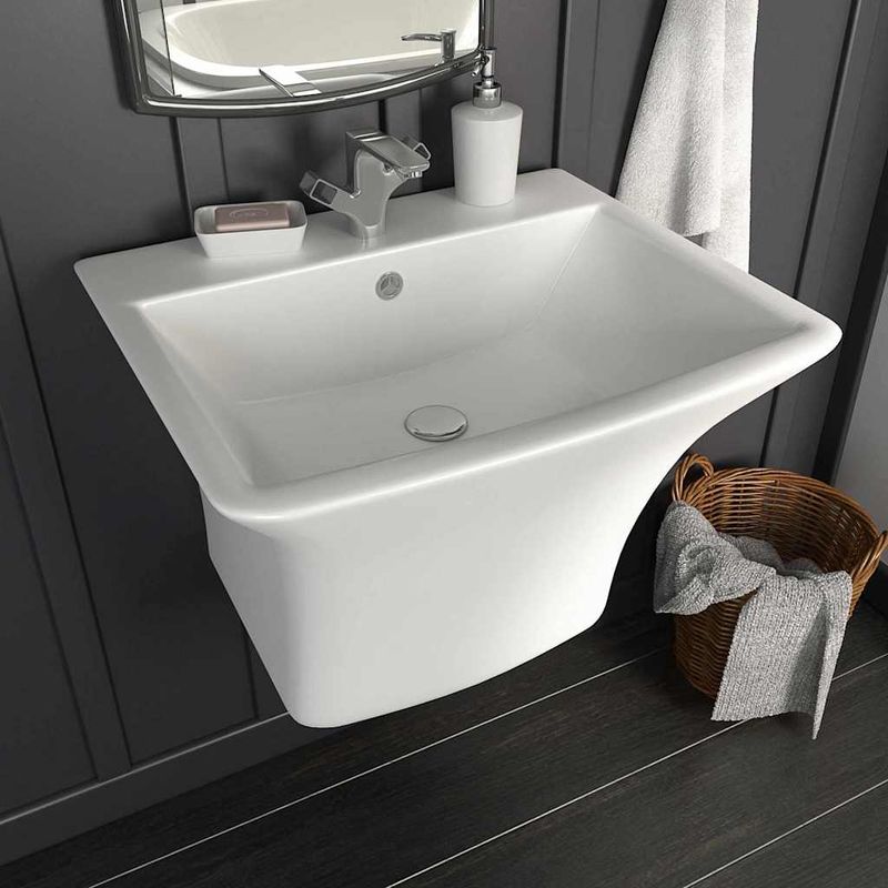 Casa si Gradina - Sanitare - Lavoar baie si accesorii - Lavoare si piedestale - Chiuveta Alb 53 x 44 x 37 cm Ceramica Smaltuita - Infinity.ro
