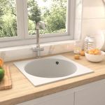 Casa si Gradina - Sanitare - Chiuveta bucatarie si accesorii - Chiuvete bucatarie - Chiuveta de bucatarie Alb 48 x 48 x 20.5 cm Granit - Infinity.ro