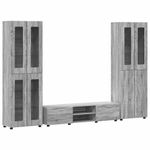 Casa si Gradina - Mobilier - Seturi de mobilier - Seturi living - Set comoda TV cu sertar cu Raft cu usa Gri Sonoma Lemn compozit - Infinity.ro