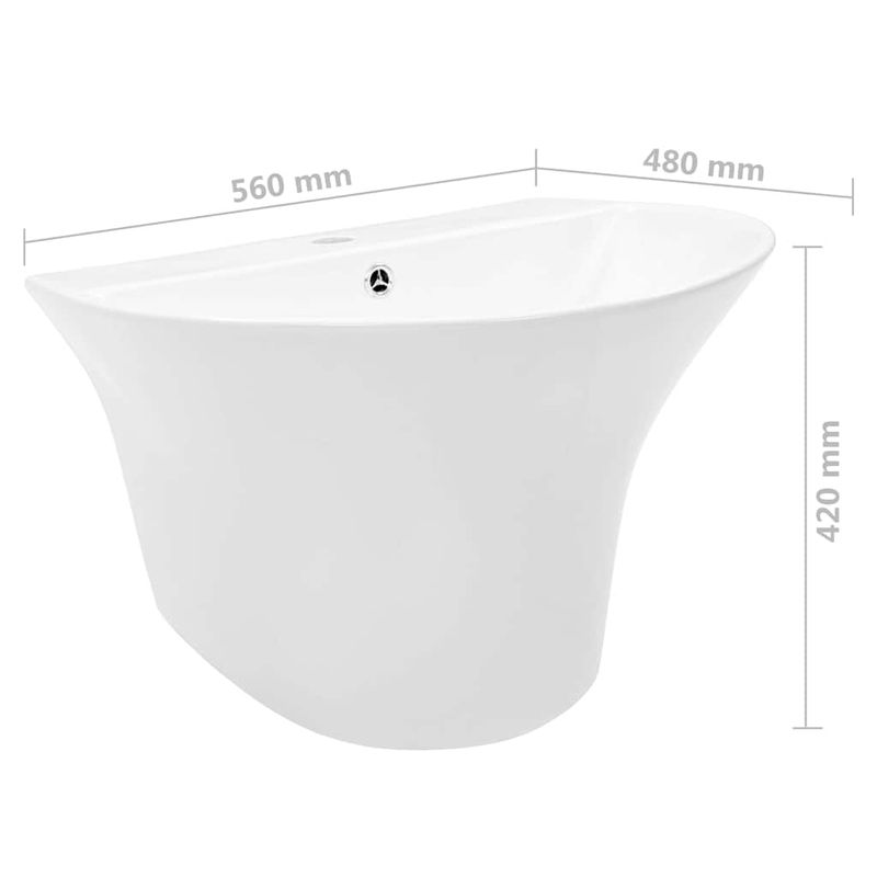 Casa si Gradina - Sanitare - Lavoar baie si accesorii - Lavoare si piedestale - Chiuveta Alb 56 x 48 x 42 cm Ceramica Smaltuita - Infinity.ro