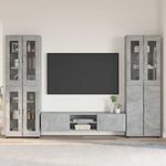 Casa si Gradina - Mobilier - Seturi de mobilier - Seturi living - Set comoda TV cu sertar cu Raft Gri din beton Lemn compozit - Infinity.ro