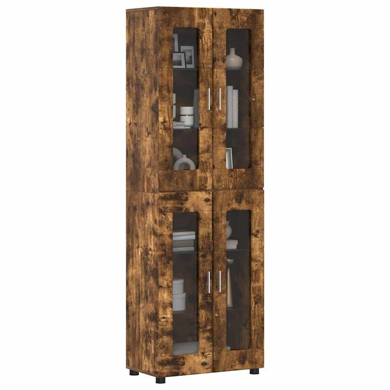 Casa si Gradina - Mobilier - Seturi de mobilier - Seturi living - Bufet cu Raft Stejar fumuriu 60 x 35 x 182 cm Lemn compozit - Infinity.ro